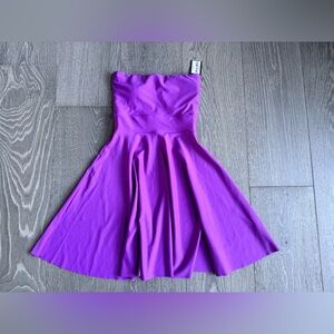 Exotica Exoticathletica Performance Bandeau Comfort Crop Mini Dress in Purple